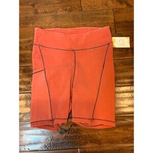 Free People Movement Coral Pink Orange Athletic Biker Shorts, Size XL